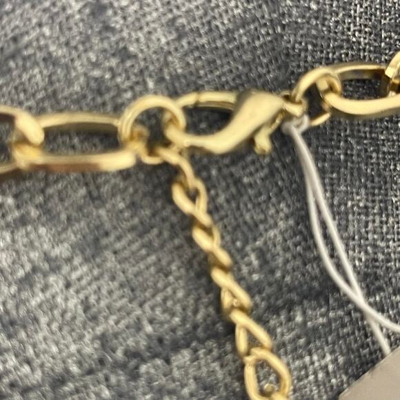 Cookie Lee necklace Chrome Gray and Red statement signed jewelry in gold tone - Picture 8 of 13